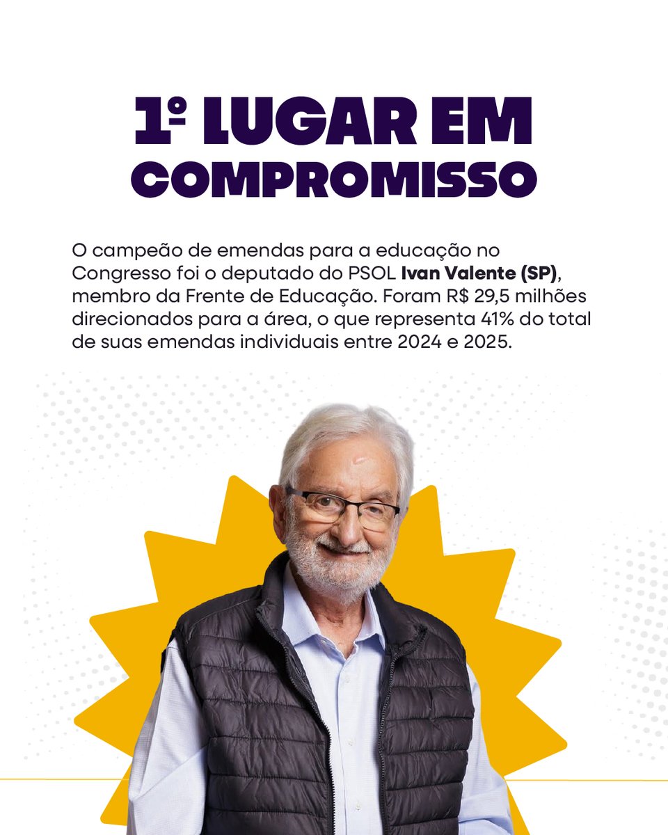 psolnacamara's tweet photo. DINHEIRO PARA A EDUCAÇÃO NÃO É GASTO, É INVESTIMENTO! 👩‍🏫

Não adianta falar que é a favor da educação se, na prática, você é contra destinar recursos públicos para o setor. A bancada necessária do PSOL não fica só no discurso, somos o partido que destina proporcionalmente mais verbas para a educação do que qualquer outro no Congresso.

Leia ➕: https://t.co/qtzs9tNMzR