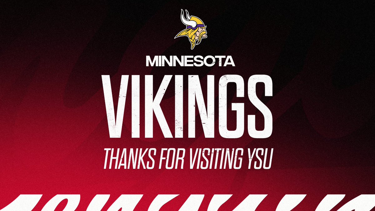 ysufootball's tweet photo. Thanks for visiting practice this morning! @nyjets @Vikings
#GoGuins https://t.co/jhOdXezTHz