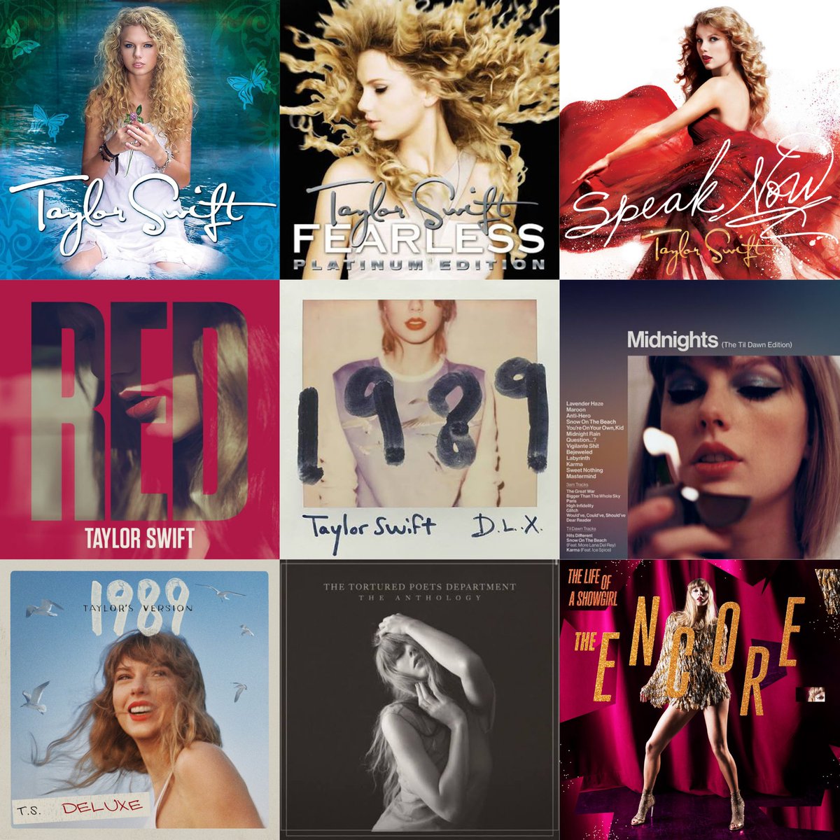 swiftism100's tweet photo. LET'S DISCUSS: Which is Taylor Swift's best deluxe album cover? https://t.co/Ox1opnzUdN