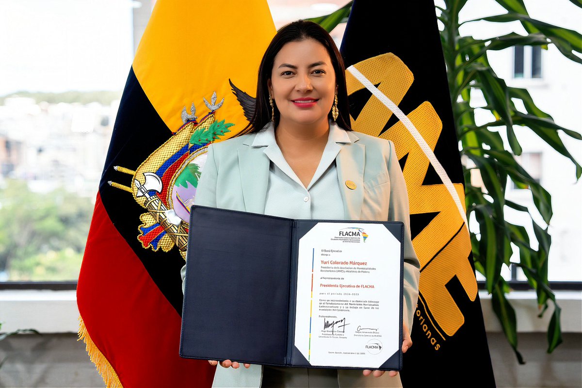 ContrapuntoInf's tweet photo. 📄 #Municipalismo | La @AMEcuador  asumió la Presidencia Ejecutiva de @FLACMA_ , fortaleciendo la representación de los 222 municipios del Ecuador en el ámbito latinoamericano y ampliando oportunidades de cooperación, asistencia técnica e intercambio de experiencias. https://t.co/7IcRqgtQnR