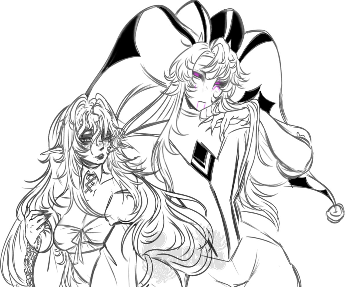 Harpy_Reason's tweet photo. Hello everyone I would like to show you a sketch that I did today with my OS on TFC and Jester. 👀
#TFC #TheFreakCircus #OCCanon https://t.co/IPX0S9VJyw