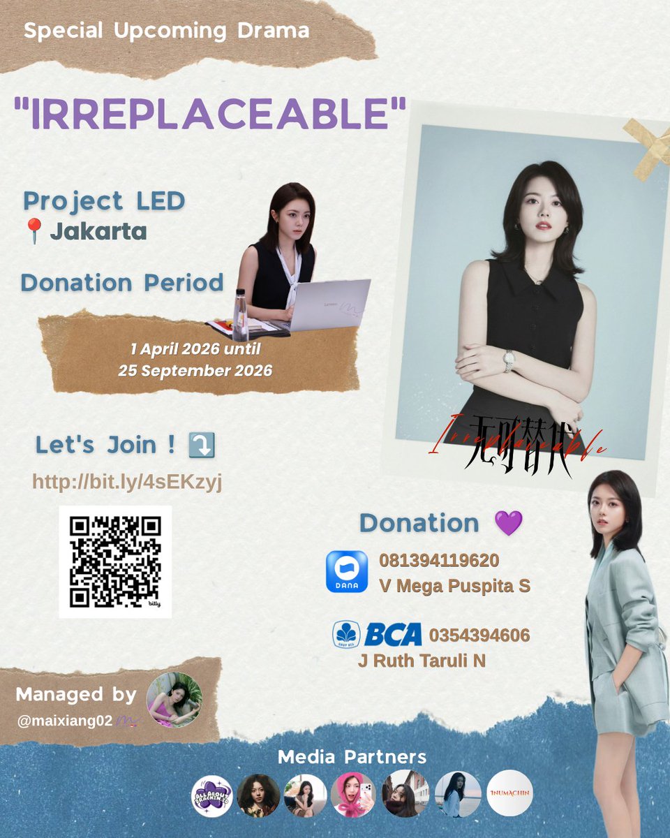 maixiang2002ID's tweet photo. MAIXIANG INDONESIA 👋🏻

Ayo support #ZhaoJinmai #IRREPLACEABLE  LED JaBoDeTaBek PROJECT! 🇮🇩💜

📢 Donasi dibuka sampai 25 SEPTEMBER 2026!!
🏧 No minimum donation
🔗 https://t.co/mzRwrZrE7q
DANA: 081394119620
BCA: 0354394606

Apa pun dukunganmu, berarti untuk Maimai #赵今麦 🫶🏻🌾 https://t.co/0th44EEGfe