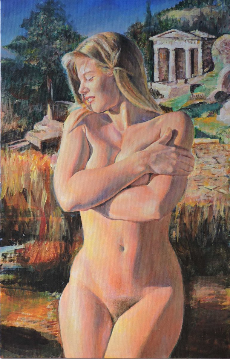 alexlinkovactra's tweet photo. "The Oracle Spoken Only in a Smile" 
oil painting on canvas
Some prophecies are not words. The turned head and the small lift of the mouth are the whole utterance. Anyone waiting for a sentence from the temple will miss it. https://t.co/NFVTZEFba2