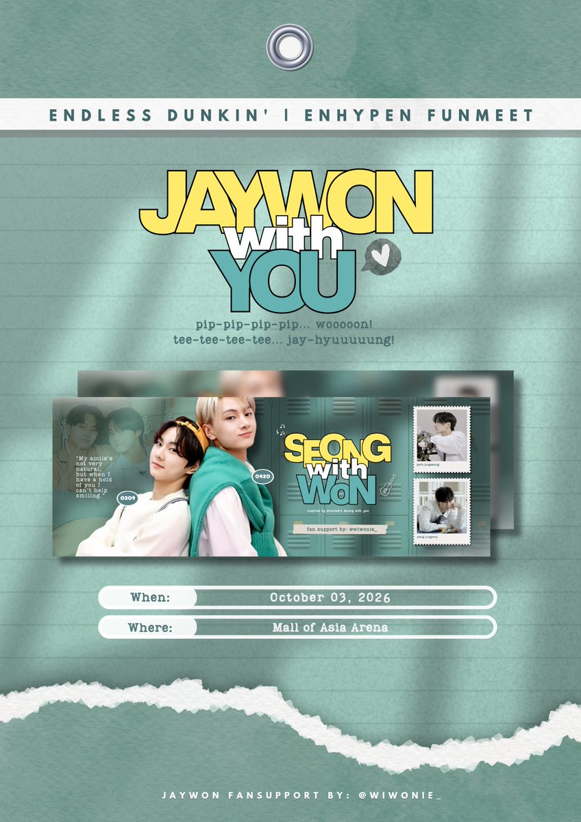 wiwonie_'s tweet photo. 𝐉𝐚𝐲𝐰𝐨𝐧 𝐰𝐢𝐭𝐡 𝐘𝐨𝐮
— fan support by  @wiwonie_

• limited quantity; strictly 1:1 ratio
• trade on d-day only
• no need to follow, like, or retweet;
  basta hindi ako nakablock :P

#DunkinPH_ENDLESS #ENHYPEN https://t.co/CXu31Wbv1B