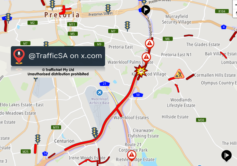 TrafficSA's tweet photo. Pretoria - N1 Highway https://t.co/9UXEdAABJ2