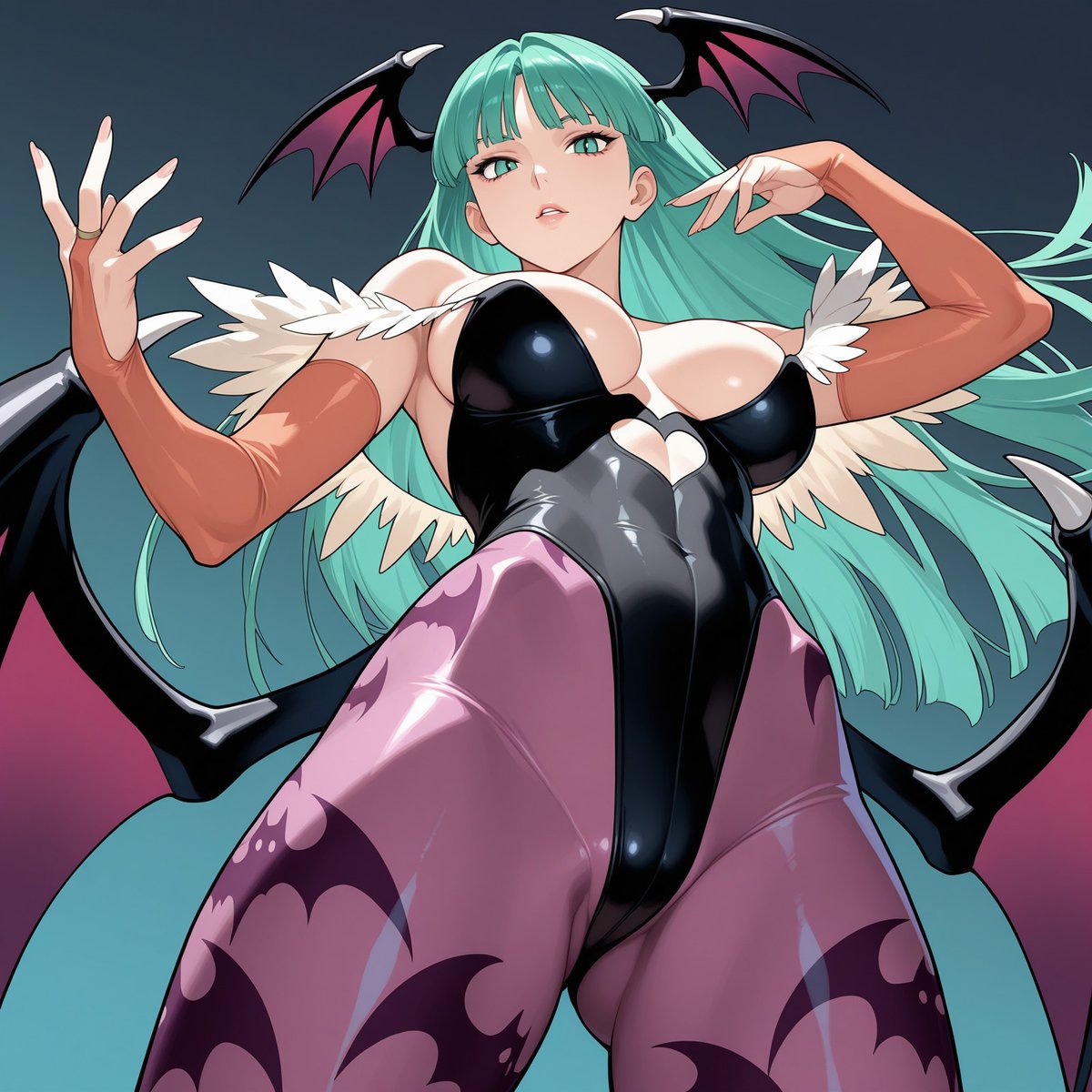 0k_kuwagata's tweet photo. AI練習　猫目練習

#AIイラスト #モリガン https://t.co/2MixQuOTVR