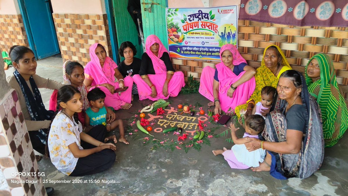 VigyanF's tweet photo. Nutrition Week in Nagla Dagur, Aligarh brought girls, Anganwadi workers, ASHA &amp; community members together to discuss healthy diets, green vegetables and nutrition. #NutritionWeek #HealthyEating #AdolescentGirls https://t.co/SmKt0yYjS4