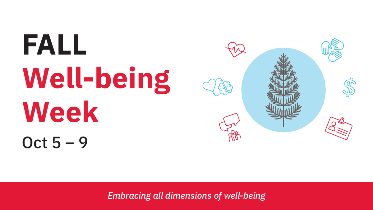 YorkUniversity's tweet photo. Join York University for Fall Well-being Week. From October 5 to 9, all community members are invited to join sessions centred on the theme of Embracing All Dimensions of Well-being. Learn more: https://t.co/pwNCDcYzuT. 🧠 | #YUWellbeing https://t.co/OenRWOUq6d
