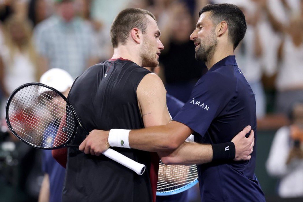 N_Djokovic00's tweet photo. A tough night in the desert. Respect to @jackdraper0, you deserve it. Great to see you back on court fighting fit. Keep it going. 🙌

And to everyone who supported me here this week, thank you for the energy. No place like tennis paradise. See you soon. https://t.co/vHnOhTdc34