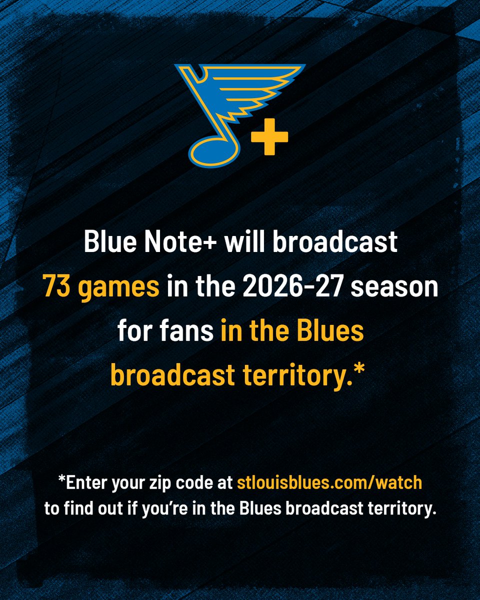 StLouisBlues's tweet photo. Blue Note+ is here and will be available on Spectrum and Prime Video (with other cable/satellite providers to be announced).

Visit https://t.co/xBO4ClUGa6 to learn more.