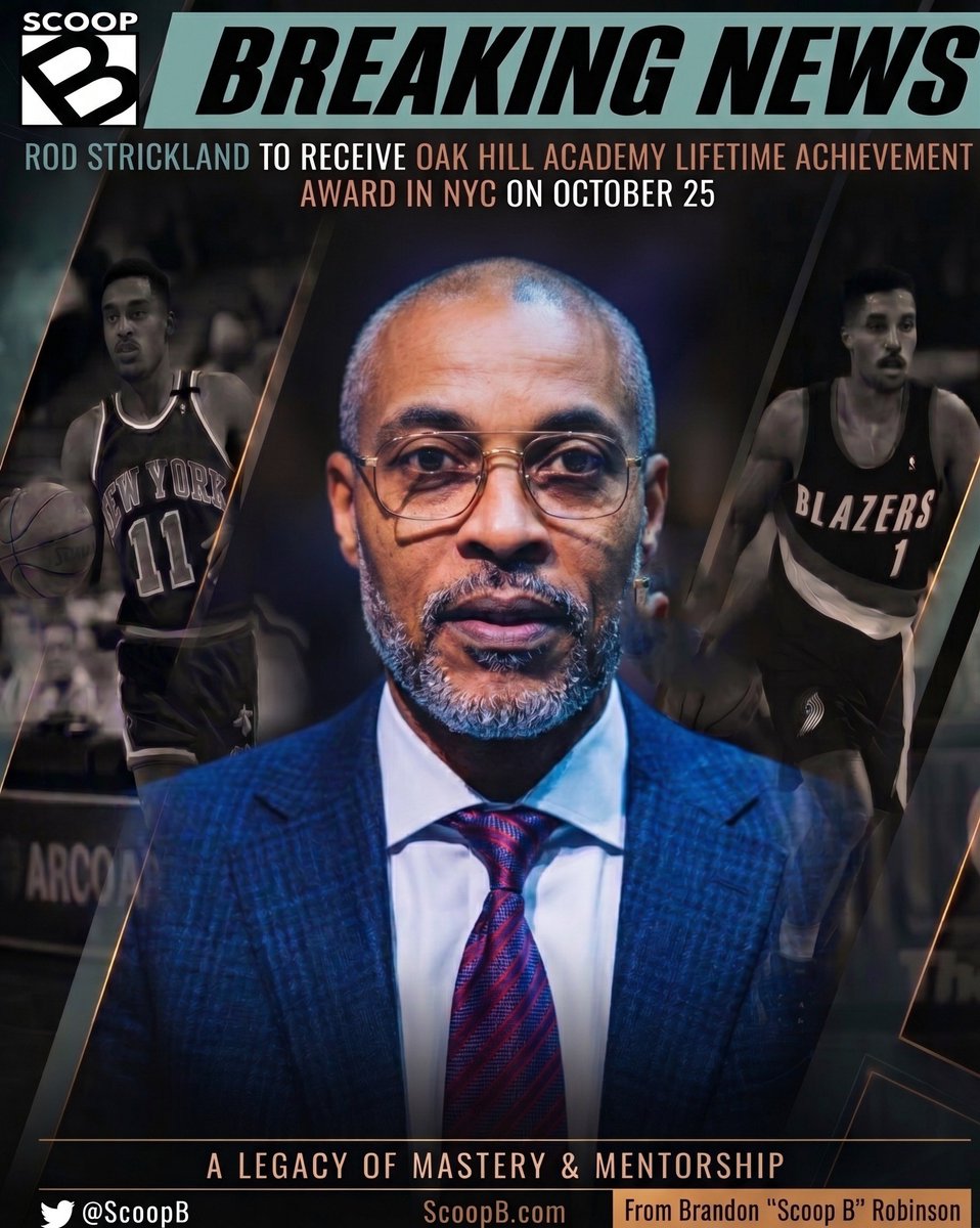 ScoopB's tweet photo. JUST IN: Former NBA star and LIU head coach Rod Strickland will be honored with a Lifetime Achievement Award from his high school alma mater, Oak Hill Academy, on Oct. 25.

Only fitting that the Bronx native and former Knicks guard receives the award in NYC. 

https://t.co/oVEBvvXC9x spoke to @rod_strickland about what this means to him.

🔗 Full Story: https://t.co/ZFiCTQQLyk