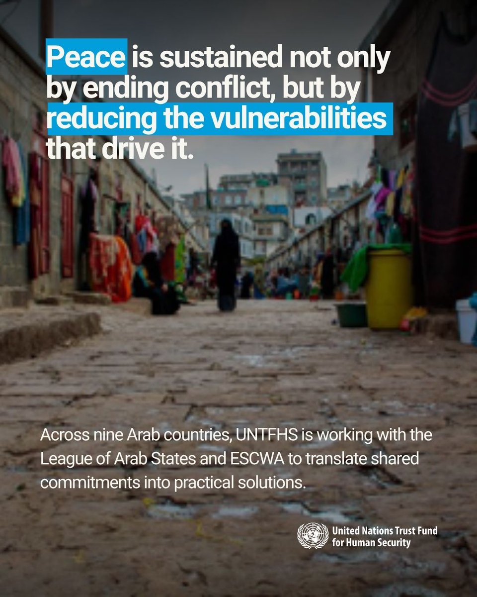 UNhumansecurity's tweet photo. Across 9 Arab countries, #UNTFHS, the @LeagueofArabStates &amp; @UNESCWA are working to institutionalize a new way of working across the humanitarian-development-peace nexus. In Iraq, a National Task Force has turned that into a national pathway. #UNGA81 #HumanSecurity https://t.co/zRcbgc15MC