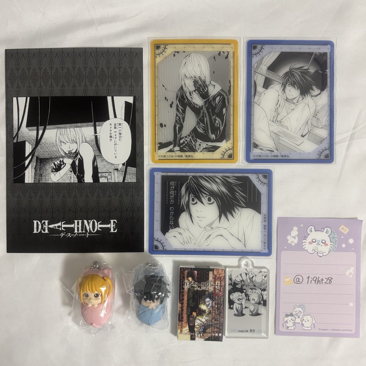 1i9ht28's tweet photo. 〈交換/買取〉DEATHNOTE デスノート アニメイトフェア ふぁぼカ おくるみますこっと ガチャガチャ

譲  画像のL・弥海砂・ニア・メロ

求  同異種夜神月

郵送のみ
Lは条件の良い方優先
夜神月関連でしたら何でも検討致します
夜神月は買取もしております

お気軽にお声掛けお待ちしております https://t.co/i0ApkZFYBJ