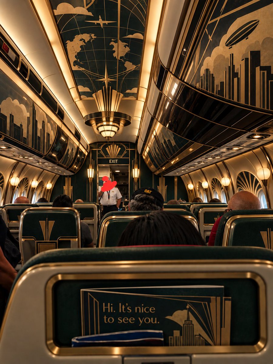 TallRomanStatue's tweet photo. Remind me again why we can't decorate airplane interiors https://t.co/tfZnav2Sob