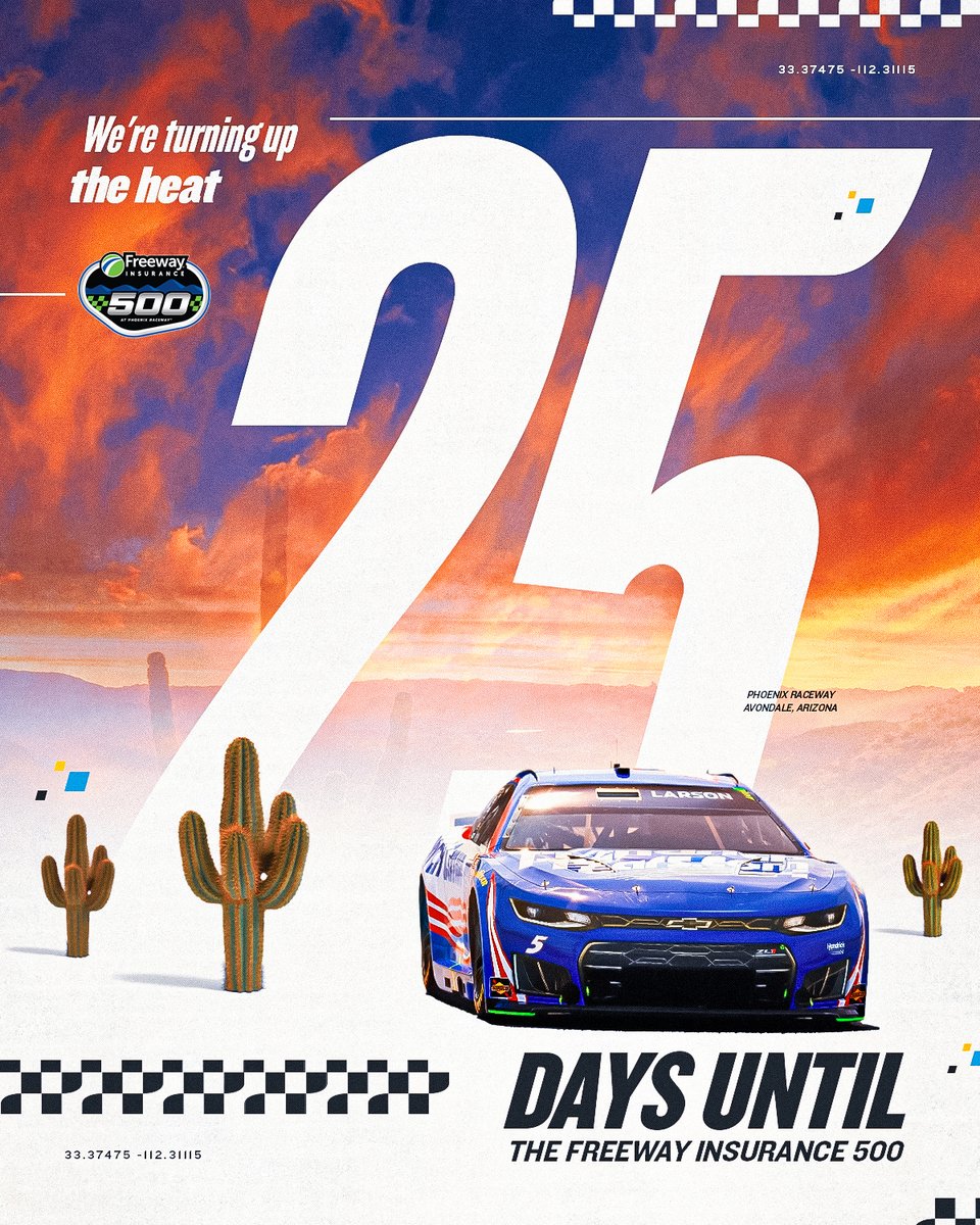 phoenixraceway's tweet photo. 25 days until the #FreewayInsurance500. 25 days until the track comes alive. 🔥🌵 https://t.co/5JHFdO1nmB