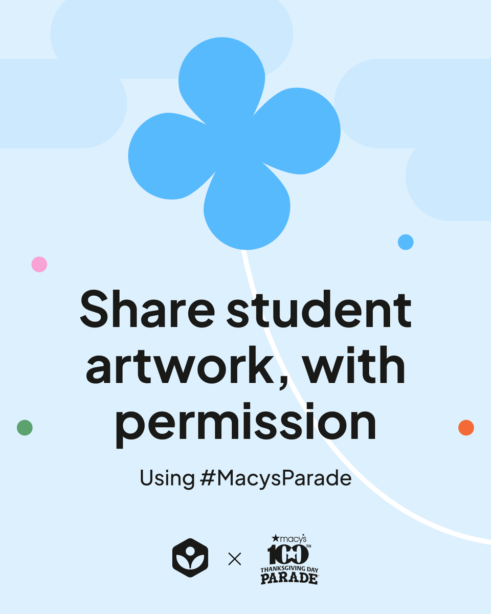 khanacademy's tweet photo. Then let their ideas take flight. Teachers and families can share finished student artwork, with permission, using #MacysParade.

Created by Khan Academy with support from @Macys  in celebration of the 100th Macy’s Thanksgiving Day Parade®. https://t.co/Aysn1laapO