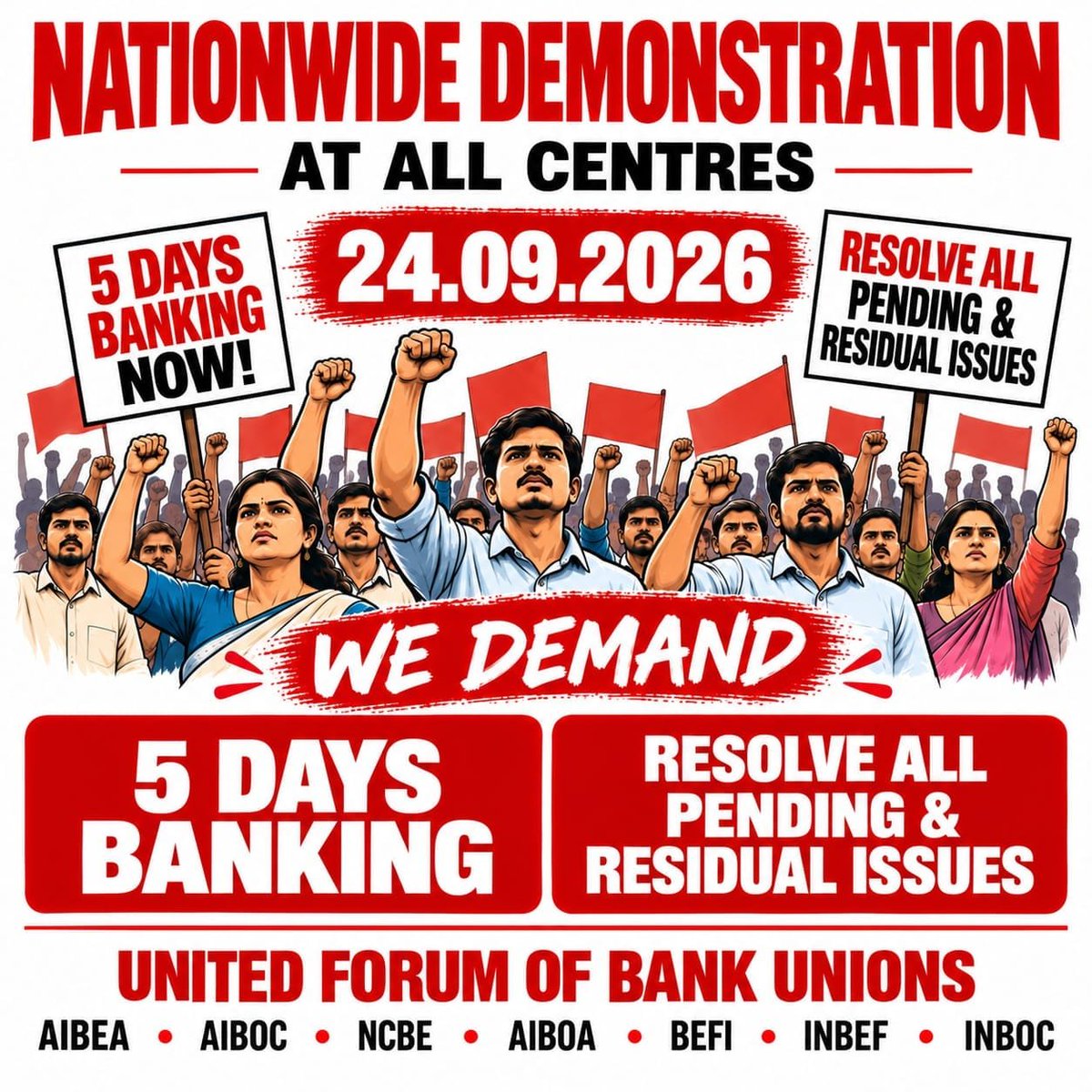 AIBEAofficial's tweet photo. NATIONWIDE DEMONSTRATION AT ALL CENTRES TOMORROW (24.09.2026) 

#UFBU https://t.co/gVVmcWjUdA