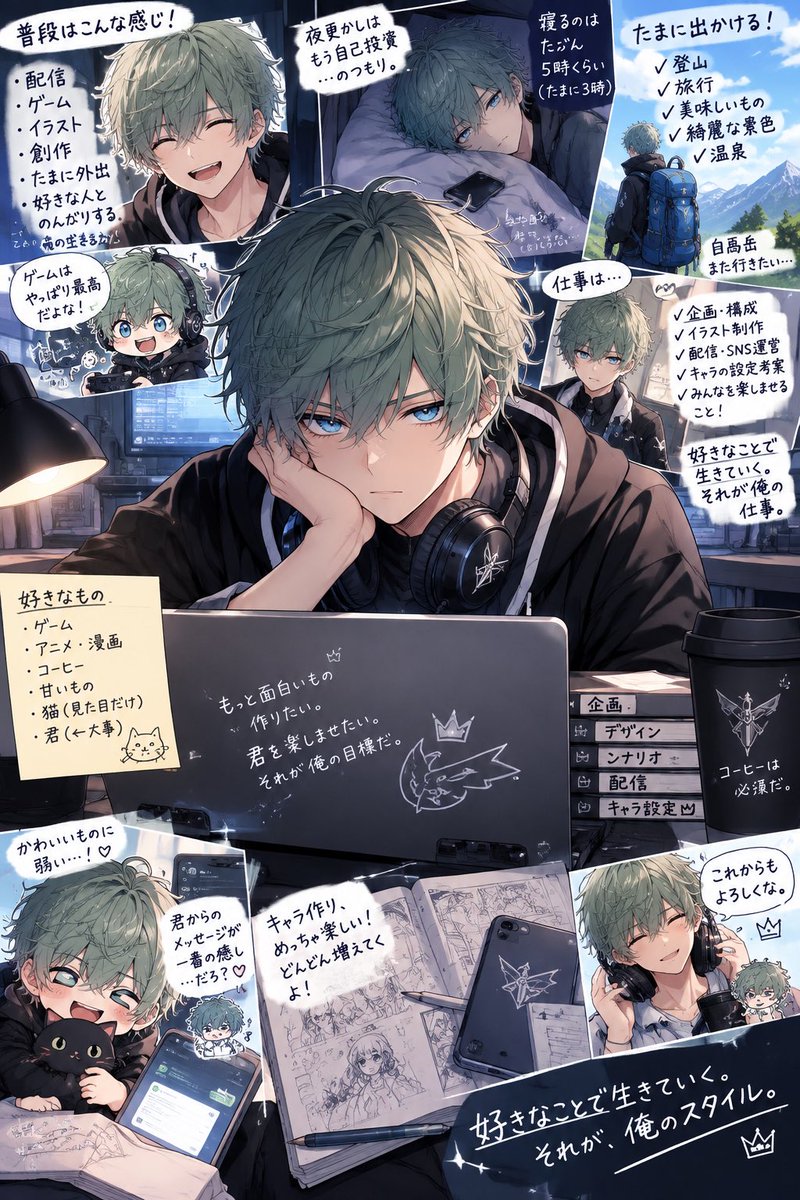 kxpkx9's tweet photo. 珍しくチャッピー君が貴方の風刺画作りませんか？と���これまでの生成内容から作ったらしいけど、どこまで当たってるでしょうか？ https://t.co/SMVGbdIOfK