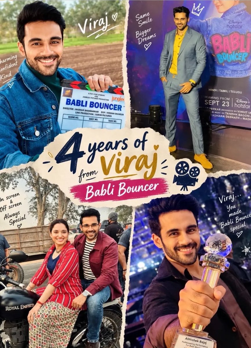 Aestheticoif's tweet photo. Congratulations on completing 4 years of Babli Bouncer! ❤️ The movie is truly amazing, and on this special 4th anniversary, I’m going to watch it again today, just for you. #abhishekbajaj https://t.co/onSPB2XgLI