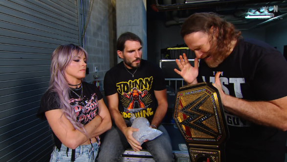 ChandranTheMan's tweet photo. I've noticed that since Sami Zayn turned heel, he's slowly morphing into his OWN version of Roman Reigns on SmackDown...

Think about it:

He's WWE Champion.

He's manipulating Johnny Gargano into becoming HIS version of what Sami once was to Roman... the guy who desperately wants to belong and will eventually do the champion's dirty work for him.

Candice clearly doesn't trust Sami, just like Jey didn't trust Sami at first.

And instead of being the lovable guy trying to earn the Bloodline's acceptance, Sami is now the one taking advantage of somebody else's need for acceptance.

He's slowly becoming the type of champion he once helped Roman be.

That's actually a REALLY interesting full circle story for Sami.