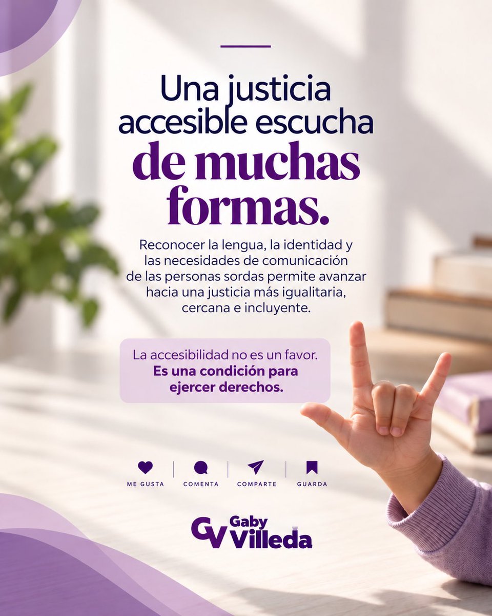 gabyvilledam's tweet photo. La accesibilidad también es un derecho.

Reconocer y respetar la Lengua de Señas Mexicana fortalece la inclusión, la igualdad y el acceso efectivo a la justicia.

#LenguaDeSeñas #Inclusión #GabyVilleda https://t.co/bfBzs38aES