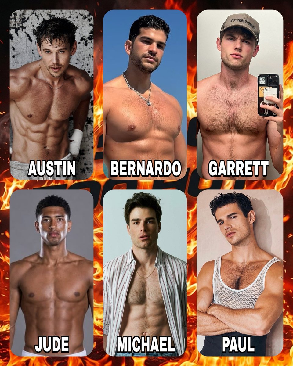 SimusJL's tweet photo. 🥵 Nominados  Gala 15 🥵

#SimuTooHot5 

🫦 Austin Butler
🫦 Bernardo Flores
🫦 Garrett Wareing
🫦 Jude Bellingham
🫦 Michael Bradway
🫦 Paul Forman 

🔥 Vota SALVAR + Nombre de Tu Fav

🔥 Los DOS MENOS Votados serán eliminados 

🔥 Tiempo para Votar: Indefinido https://t.co/Ha2QNHl1Ca