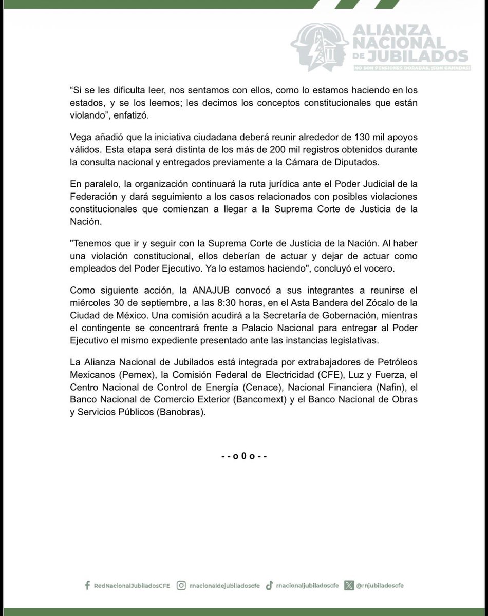 jubiladosPemex's tweet photo. Más de 500 jubiladas y jubilados de CFE, Pemex, Luz y Fuerza, CENACE y la banca de desarrollo nos concentramos frente al Senado de la República para entregar un expediente que sustenta nuestra iniciativa ciudadana en defensa de los derechos adquiridos y del principio de irretroactividad de la ley. 

Revisa nuestro comunicado completo.