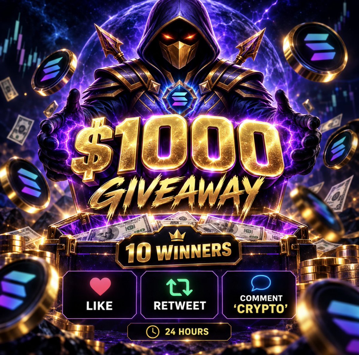 kriptosolhunter's tweet photo. 🎁DİKKAT CRYPTO TARİHİNİN EN BÜYÜK ÖDÜL ETKİNLİĞİNE HAZIR OL 1000$💰

🟢Gönderiyi BEĞEN ve RT yap
🟢Yoruma ‘ CRYPTO ’ yaz

⏰Süre 24 SAAT

Dünün etkinliğinde kazanan 2 kişiye 200$ gönderdim💵

Sıradaki 10 KİŞİ kendini göstersin👀 

Hadi, şimdi ÇOK büyük bir GÜRÜLTÜ yapalım‼️ https://t.co/VXhiCJEhbo