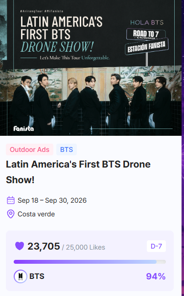 taekookyes's tweet photo. ESTAMOS A MENOS DE 2K DE LIKES DE TENER EL PRIMER SHOW DE DRONES PARA LOS CHICOS EN LATAM, GO MORADAS💜‼️ https://t.co/EFX5pHKJcf
