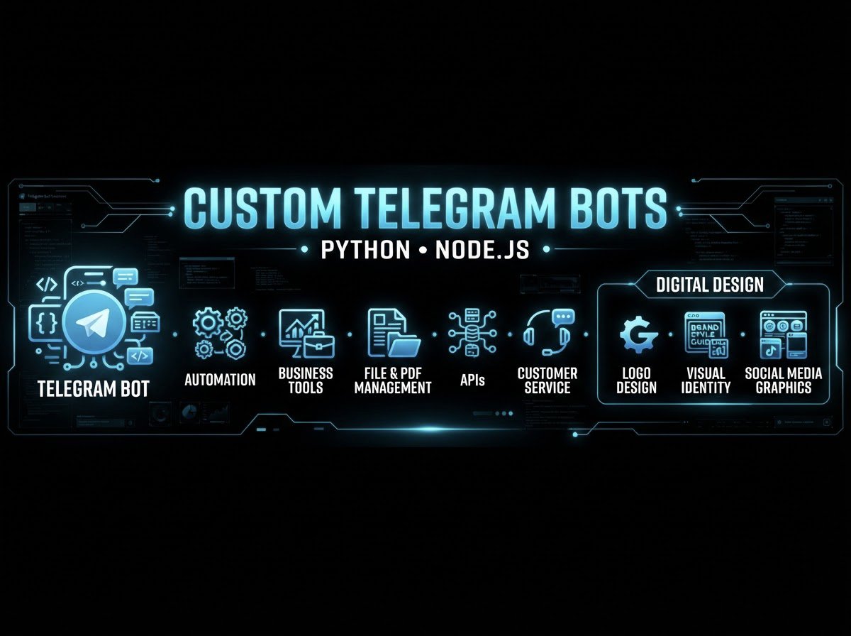 ztx_9_6's tweet photo. 🤖 Need a Telegram Bot

I build custom bots with Python  Node.js for businesses, automation, payments, files, customer service  more.

💻 Custom Bots
🛠️ Ready-Made Bots
⚙️ Automation

📩 Want to buy a bot or build your own idea? DM me.
#TelegramBot #BotDevelopment #Python #NodeJS https://t.co/zLxX1Y5hbN