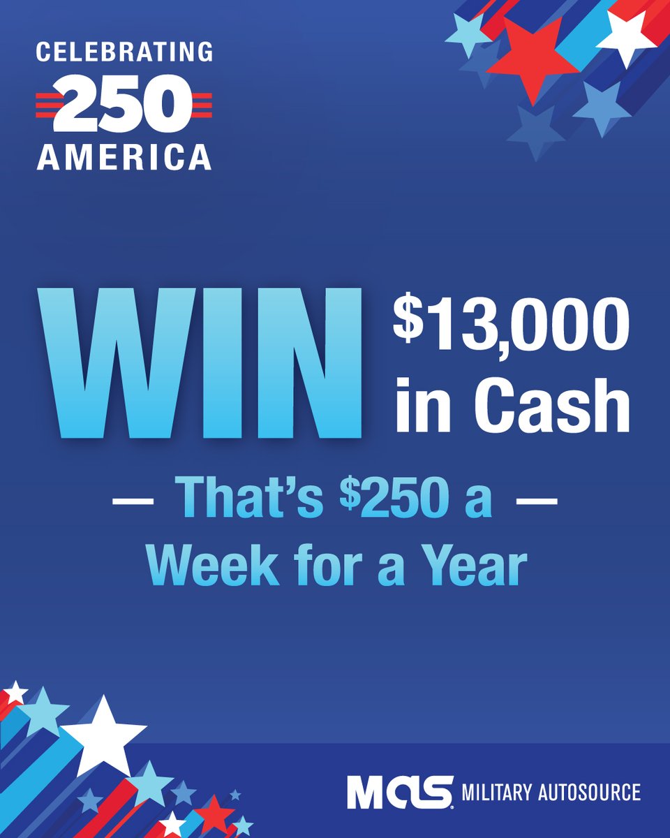 RodBlaizex1ex's tweet photo. What would you do with $13, 000? Share in the comments and enter our Celebrating America Sweepstakes. No purchase necessary. Open to U. S. Military and DoD personnel serving overseas. Contact us for details. https://t.co/wyh5ksMWKx