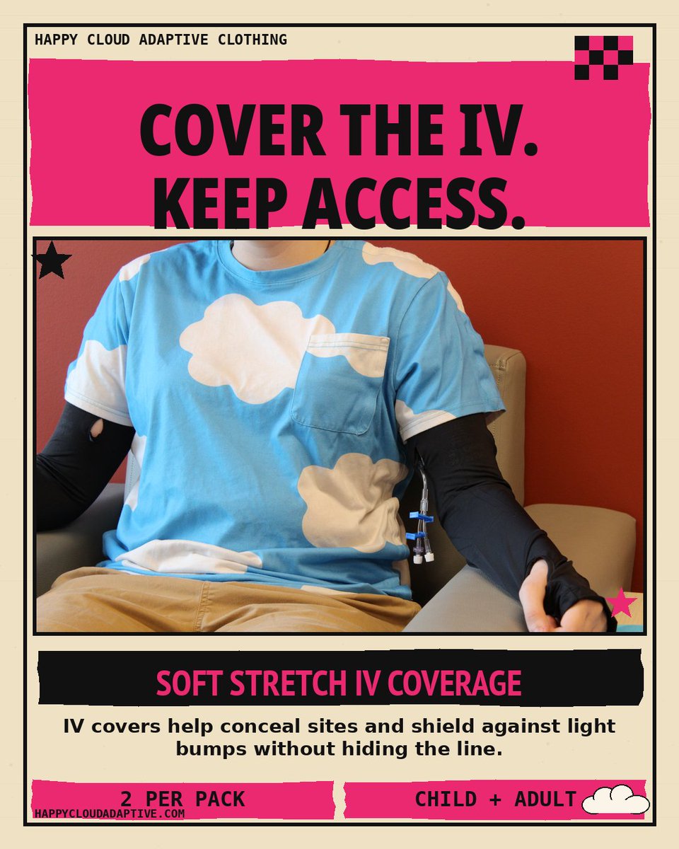 Happycloudadapt's tweet photo. Adaptive clothing should actually DO something.

Hidden chest access.
Shoulder openings.
Easier dressing.
IV coverage.
Real features built around treatment, recovery and everyday life.

#AdaptiveClothing #AdaptiveFashion #AccessibleFashion #InclusiveDesign https://t.co/OxcvFfyTQY
