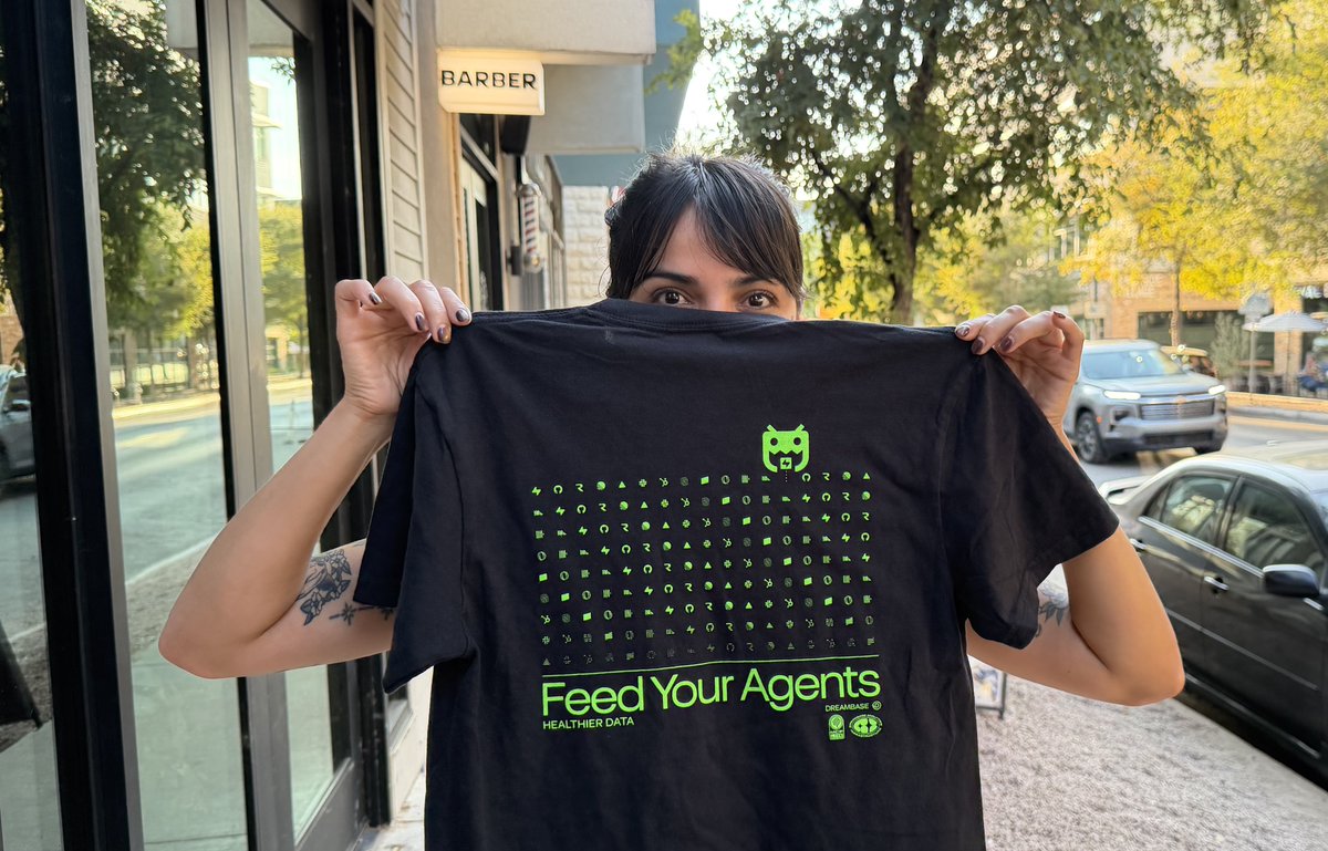 alwaysunday's tweet photo. 👾 Feed Your Agents!

Your agents are only as good as what you feed them, and most of them are eating garbage. Healthier data in, better answers out.

The @DreambaseAI team will be giving these away at @supabase Select next week so let us know if you'll be there. And if you're still on the fence, we've got a few discount tickets left, just DM me!

We're already planning a second run so reply with your size and we'll make sure you get one even if you're not in SF next week.