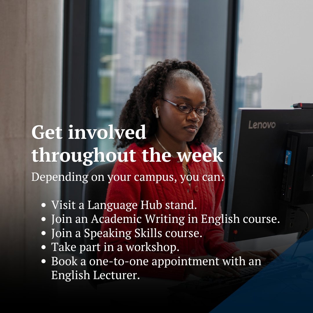 Arden_Uni's tweet photo. Want to feel more confident using English in your studies? 💬

Next week, the Language Hub is running writing courses, a brand-new speaking skills course, workshops and 1:1 support across our campuses.

More details here 👉 https://t.co/oKLw1xbDR3

#ArdenUniversity https://t.co/2n55rIvEEH