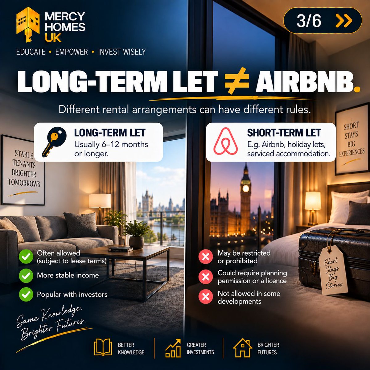 MercyHomesUK's tweet photo. Bought a UK apartment for Airbnb?

Your lease might say NO. 👀

Owning a property doesn't automatically mean you can rent it however you want.

Check the rules BEFORE buying. 🏠

Here's what to know 👇

#UKProperty #PropertyInvestment https://t.co/Qj35WHz231