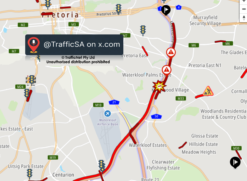 TrafficSA's tweet photo. Pretoria - N1 Highway (Update)
Southbound:  #CRASH 
Northbound: volume and onlookers https://t.co/kw8PoI0rtM