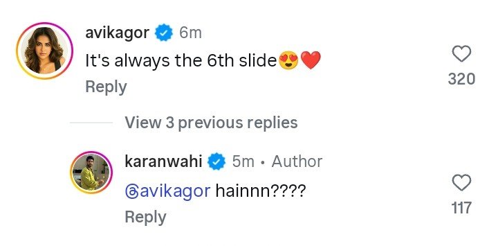 123Taehyungism's tweet photo. Not Avika teasing Karan with the 6th slide theory... 😭😭😭

[ #FarrhanaBhatt #KaranWahi #Karhana
#KKK15 ] https://t.co/F6QzTcrCku