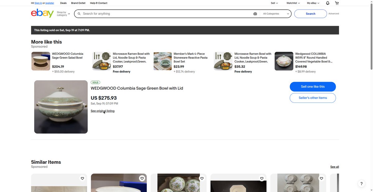 Muse identified a discontinued Wedgwood piece from a photo — then bought the replacement on eBay