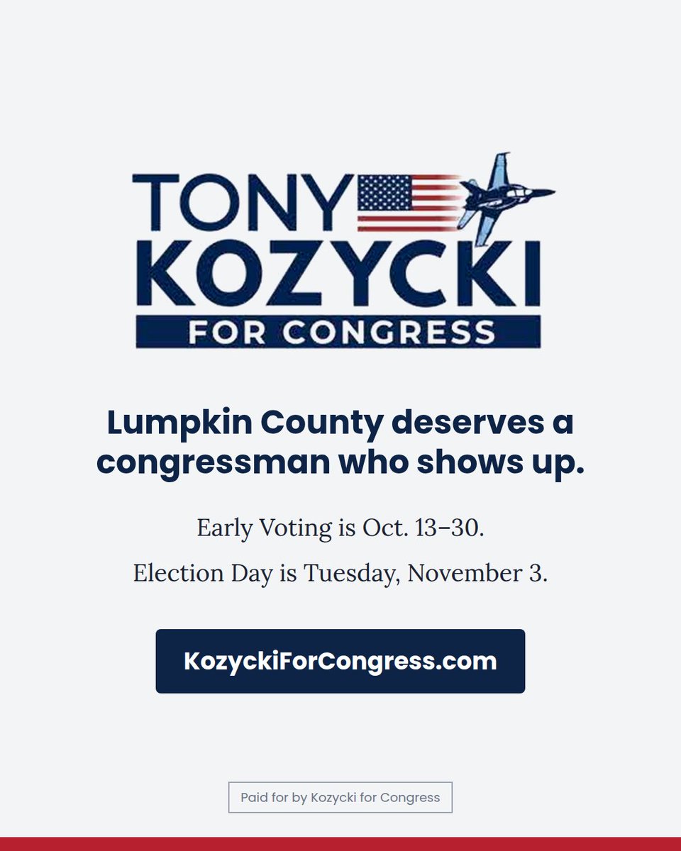 TonyKozycki's tweet photo. I'm running a grassroots campaign, and I'm not taking corporate PAC money.

Chip in today and help restore your voice in Washington: https://t.co/q4ApYz6FQM

���️ Early voting Oct. 13–30
🗳️ Election Day Nov. 3 https://t.co/GQ7AVvmTXy