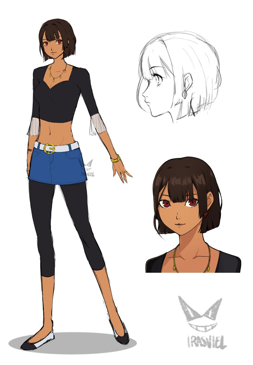 irasviel's tweet photo. Rana (oc) reference sheet + headshot  in the Persona art style for Seifersythe

#persona #oc #vgen https://t.co/tSGl6NTRJH