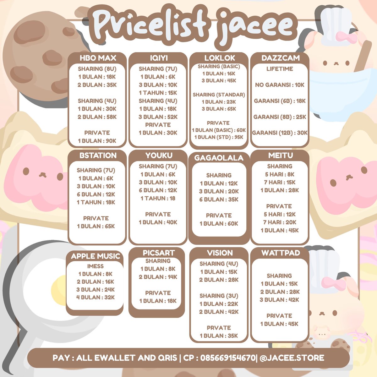 shinotz's tweet photo. WTS WTB SEWA LANGGANAN JUAL BELI  APLIKASI PREMIUM READY TRUSTED BERGARANSI

IQIYI CAPCUT PRO VIU NETFLIX WETV HBÓ PRÍMÉ BSTATION CANVA MEITU VIDIO SPOTIFY DAZZCAM LOKLOK

👤 : https://t.co/JHNOAKPavk atau https://t.co/dnHpw4Q0u7 
 #zonauang 3159 https://t.co/G1BCxqR3GW