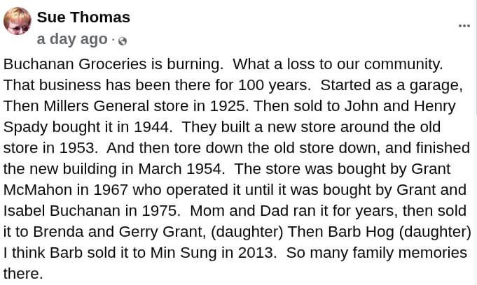 buperac's tweet photo. It’s the same small town story seen around the entire country of Canada right now. 

-Immigrant buys a cheap small town business to gain residency
-brings over the entire family from overseas
-runs small local store into the ground
-Lights historic store on fire that has been part of the community for 100 years
-Collects insurance money
-moves to a different area taken over by East Indians
-continues to ruin Canada

-Immigrant buys small town grocery store in the village of Alliance

-locals disappointed in the poor quality of business service

-Canada Post pulls the post office out likely due to incompetence

-things get worse

-store start on fire somehow

/fin