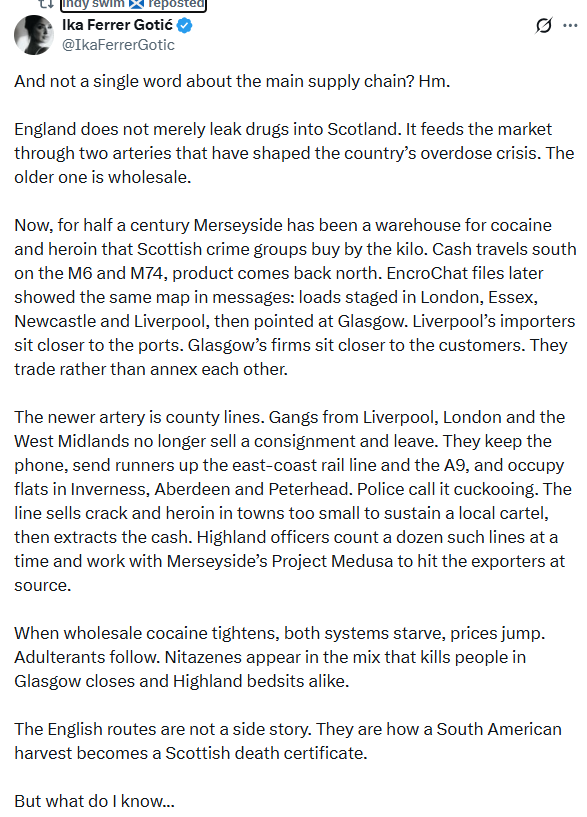 esjmc02's tweet photo. @CalumA_Steele But of course you want it to reflect badly on Scotland.
But when an overseas journo writes this, it gives it context.

So my question is what is the UK Govt doing about the supply route? https://t.co/sSmsqj0cTS