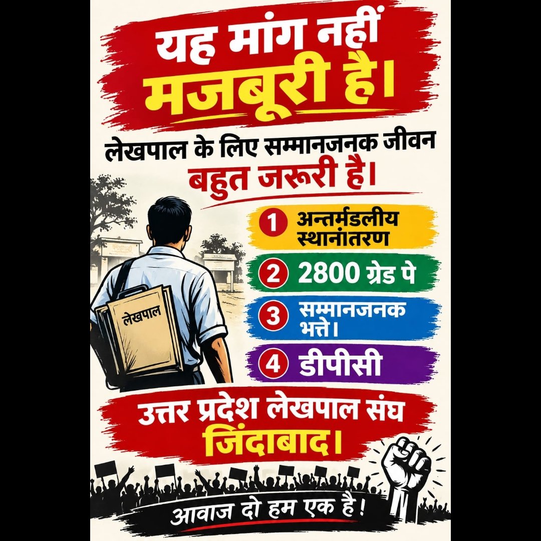 laalmashal4's tweet photo. @up_lekhpal2
#लेखपाल_की_जायज_मांगे https://t.co/iyBK3NlQGF