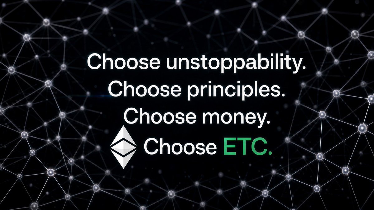eth_classic's tweet photo. 25,000,000 blocks.

11 years.
14 protocol upgrades.
144 million transactions.

Still Proof-of-Work. Still the original chain.
Still Classic.💚 https://t.co/fMDphJrirN