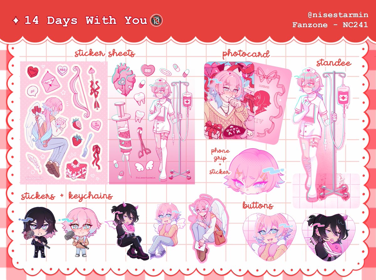 NiseStarmin's tweet photo. @JW_Arte Hello!! I'm Nise and I'll be in the Fanzone in NC 241, I will have merch of a bunch of my favorite games with me including 14DWY, TKatB, OMORI, LaDS, and much more!! 🫀

Hope to see you all there!! Feel free to DM me for reservations until Friday 🙏 (1/2) https://t.co/n0QFBF4aII