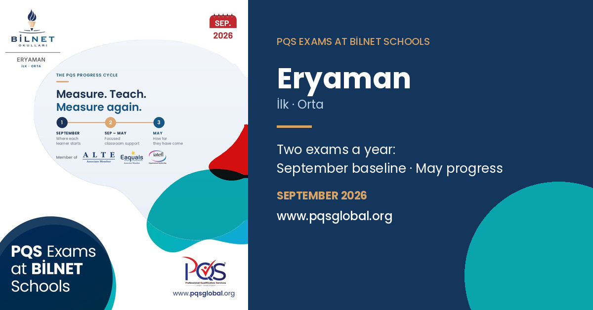 Fatihceylan1111's tweet photo. What BİLNET Beylikdüzü and Eryaman receive after today's PQS exams: a CEFR level per student, skill breakdowns, class/campus comparisons and a Sep-to-May growth report. #PQSGlobal #CEFR https://t.co/SPFUtKVcSK