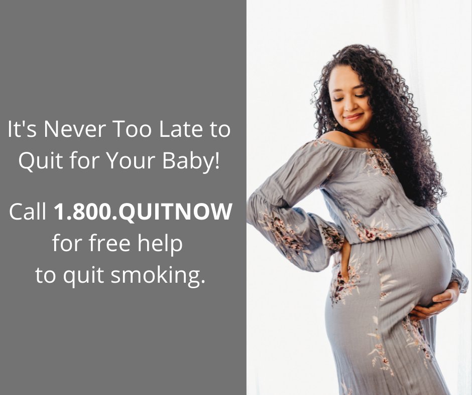 GreeneCoPH's tweet photo. It's never too late to quit. For you. For your baby. For life. For FREE help, call the #OhioQuitLine at 1-800-QUIT-NOW or visit https://t.co/2SnNeDjyT3. #QuitNow #OhioQuitLine #GCPH https://t.co/Tva71oMK5j