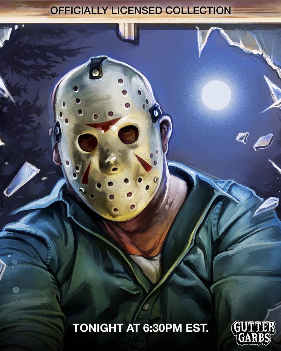 slashersxo's tweet photo. JASON VOORHEES portraits artwork for Gutter Garbs - September 2026 collection! #FridayTHE13th🪓 https://t.co/nfmpGwUDtY