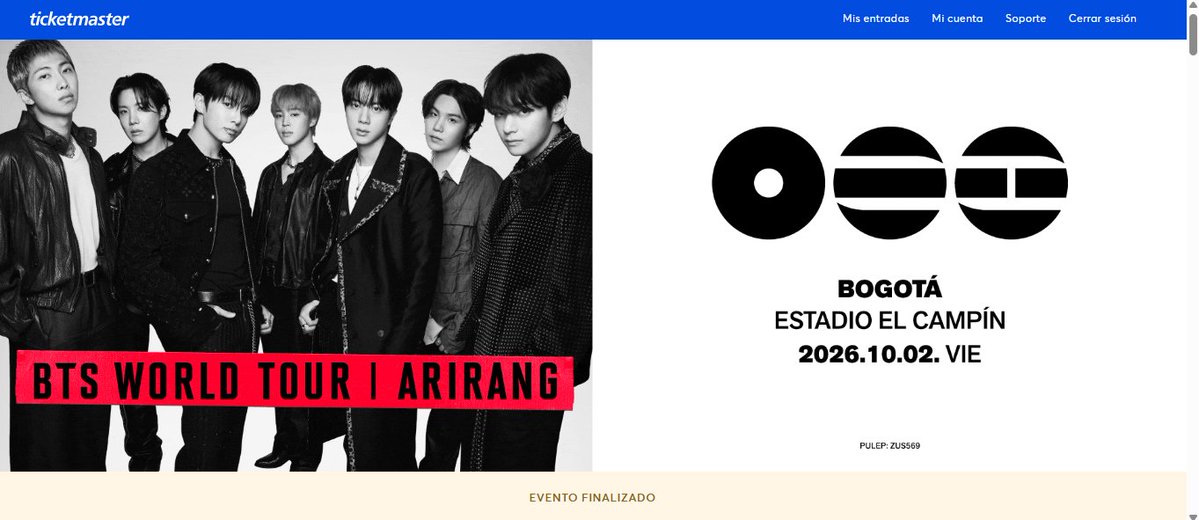 MariaLachimolal's tweet photo. TM cambió el estado del concierto de BTS de "agotado" a "evento finalizado"... ¿QUÉ SIGNIFICA ESO? Necesito respuestas!!! https://t.co/MDseud2iWM
